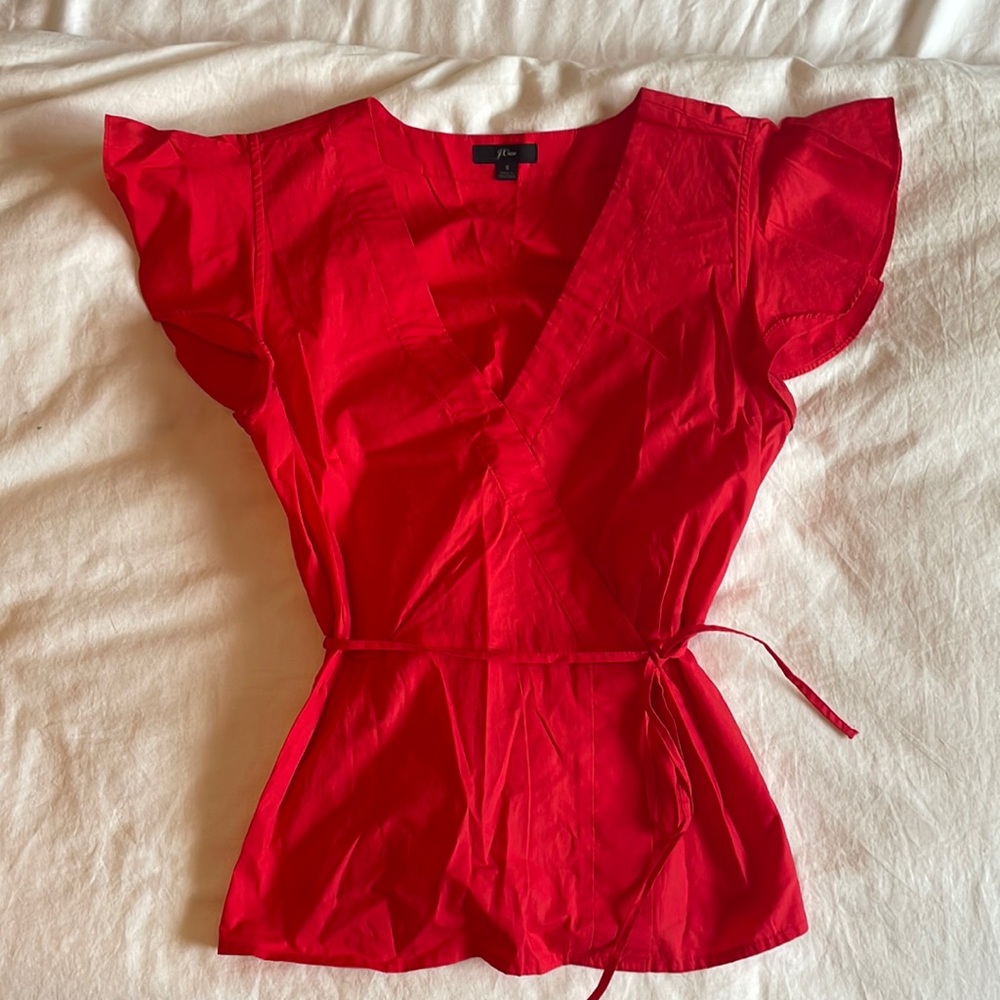 Red J-Crew Blouse